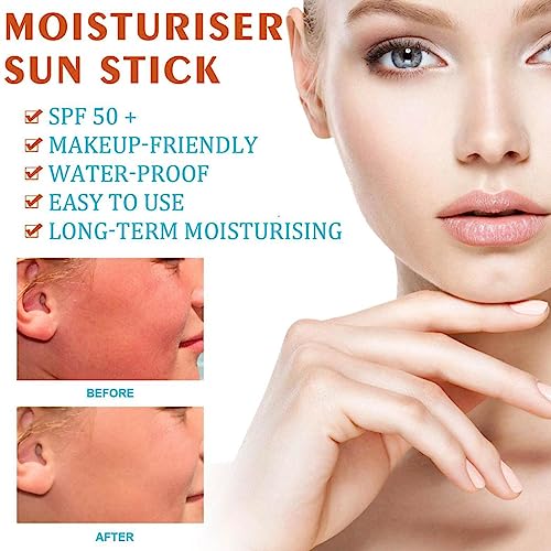 SPF50 Moisturiser Sunscreen Stick,Sheer Dry-Touch Face & Body Stick,Moisturizing Face Serum Sunscreen,for Face & Body, Sweat- & Water-resistant s