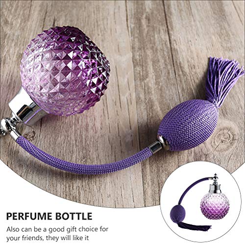 ROSENICE 100ml Refillable Perfume Bottle Spray Atomizer Crystal Art Vintage Style Long Spray Bottle (Purple)