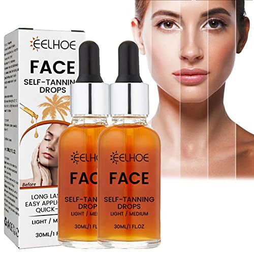 Face Tanning Drops, 30ML Self Tanning Drops For Face, Natural Face Tanner Drops, Create Bronzed Skin, Tanning Drops to Add to Moisturiser, Gradua