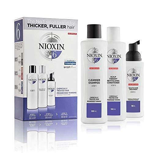 Nioxin 3-Part System, System 6, Chemically Treated Hair with Progressed Thinning Scalp & Hair Treatment
