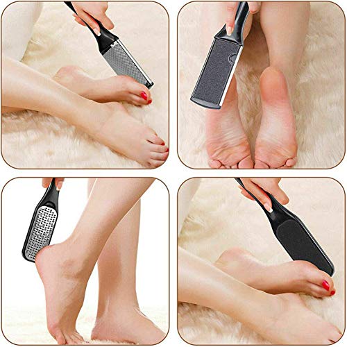 Rainmae Professional Pedicure Kit Foot File Set,19 in 1 Stainless Steel Foot File Exfoliating Prevent Clean Foot Dead Skin Tool Kit Nail Toenail