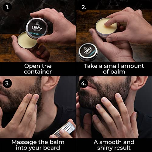 Camden Barbershop Company: Beard Balm 'Original' Natural Care and Styling Beard Wax 1 x 60 ml - Made in the UK