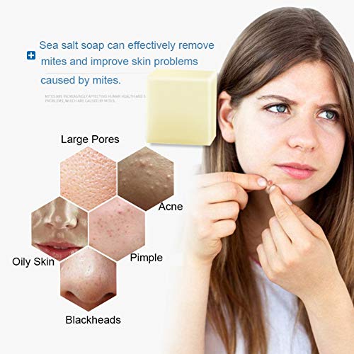 Allbestaye Mite Remove Soap Facial Soap Rich In Sea Salt Quickly Mites Repair Nourish Cleansing (1PC)