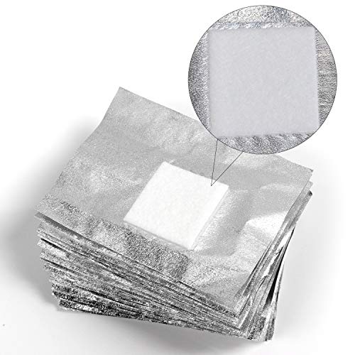 HUAXIYAN Nail Polish Remover Gel Polish Remover Soak Off Foils Gel Nail Polish Remover Wrap Foils with Lager Cotton Pad Nail Gel Remover Tool (10