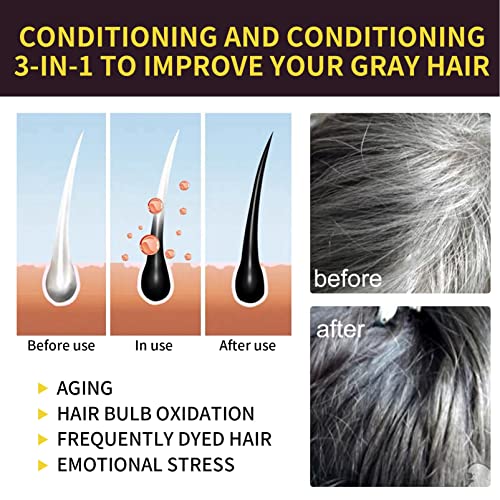 Black Hair Shampoo for Natural Hair, Instant Black Hair Shampoo Hair Dye Shampoo, Hair Color Shampoo Hair for Men Women Black Color, Hair Colorin