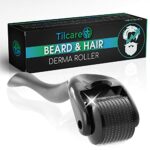 Beard and Hair Growth Derma Roller by Tilcare - Sterile Titanium Derma Roller 0.25mm for Men - Microneedle Tool for Dormant Scalp and Facial Foll