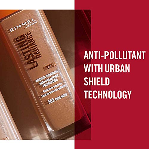 Rimmel Lasting Radiance Medium Coverage Anti Pollution Foundation, SPF 25, 201 Classic Beige (Rimmel Wake Me Up Foundation Upgrade)