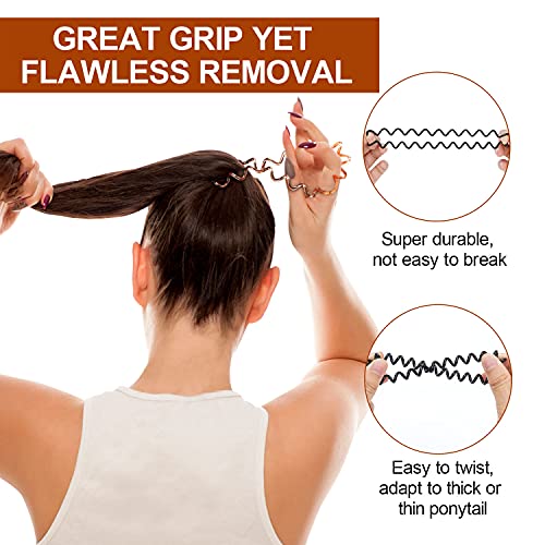 Spiral Hair Ties, 8Pcs Super Comfy Coil Hair Ties for Thick Hair, No Crease Phone Cord Hair Ties, Strong Grip Ponytail Holder Elastics for Girls