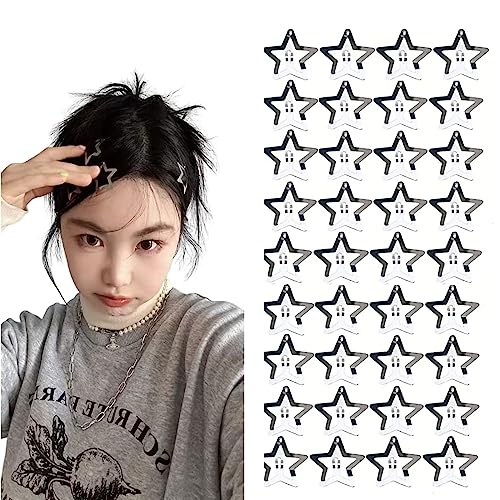 Star Hair Clips, 24 Pcs Hollow Star Hair Clips, Non-slip Metal Snap Barrettes, Silver Star Snap Hair Clips, Wedding Hair Accessories, Cute Hair A