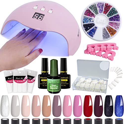 Gel Nail Kit 12 Colours 8ML 54W UV Lamp Starter Kit For Beginners (UK Company)