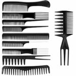 10 Pcs Hair Combs Set Wide Tooth Comb Anti-static Barber Comb Fine Hair Styling Comb Professional Hairdressing Comb Detangling Combs Rat Tail Com