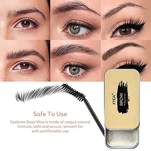 Ownest 2PCS Eyebrow Soap Kit,Brows Styling Soap,Long Lasting Waterproof Smudge Proof Eyebrow Styling Pomade for Natural Brows, 3D Feathery Brows