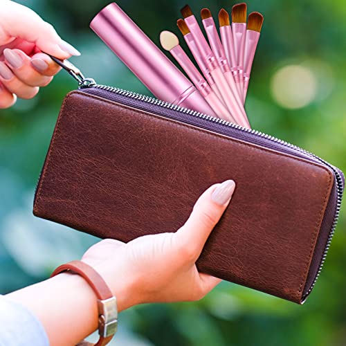 Ouligay 7Pcs Eye Makeup Brush Set Eyeshadow Brush Set Eye Brushes Eyeshadow Brushes Travel Eye Makeup Brushes with Case for Eye Makeup Eyeshadow