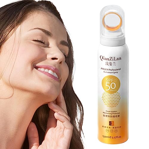 Face Sunscreen Spray, Transparent Spray SPF 50, Ultra Light Sunblock Mist, Water Resistant, SPF 50 Daily Sun Protection For Sensitive Skin
