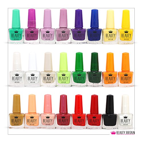 Beauty4Britain Bright Nail Polish Set 24/48 Modern Shades 5 ML Colourful Caps UK Seller (Colour Set B (24 bottles))