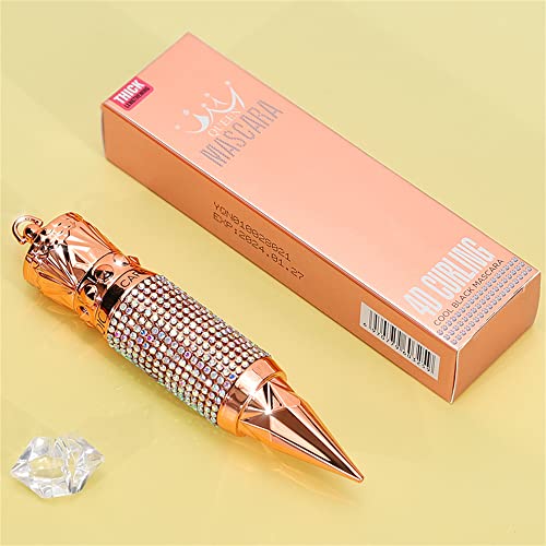 Eyelash Mascara Waterproof & Long Lasting, 4D silk Fiber Lash Mascara Volume and Length Eye Makeup Sparkling Diamond Mascara