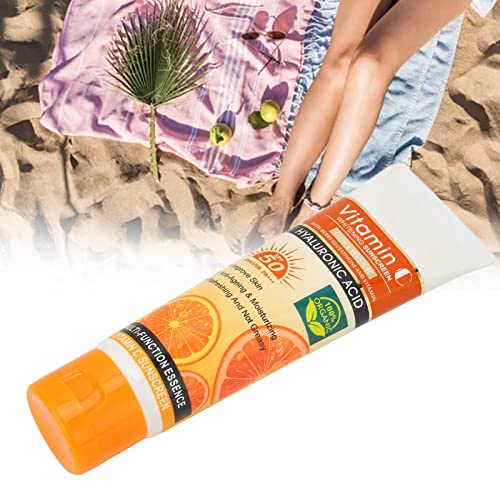 SPF50+++ Vitamin C Sunscreen - Outdoor Refreshing UV Protection Sunscreen Lotion with Abundant Moisturizing Materials for High Temperature Outdoo