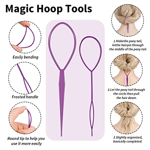 Fuyamp 5 In 1 Slick Brush Set Teasing Brush Set, Plastic Bristle Hair Brush Teasing Comb Edge Hair Brush Grooming Combs Sturdy Rat Tail Comb Doub