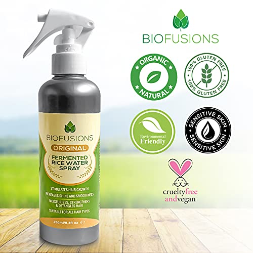 Biofusions Fermented Rice Water for Hair Growth, Hair Conditioning and Moisturising Rice Water Spray for Damaged, Dry, Curly or Frizzy Hair, Vega