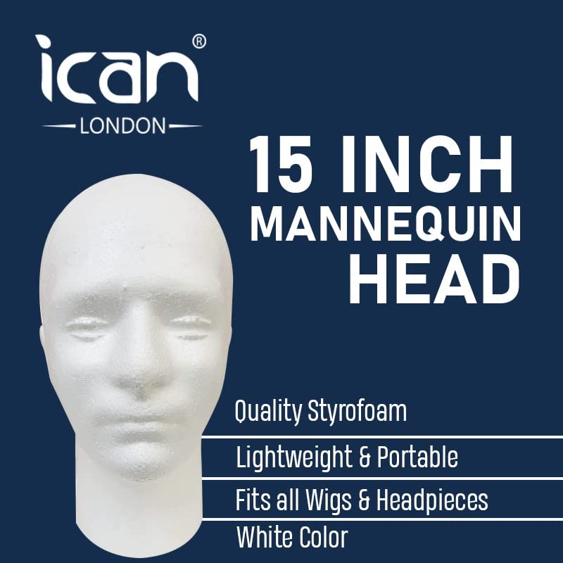ican Man Polystyrene Foam Head, Male Sunglass, cap display Stand