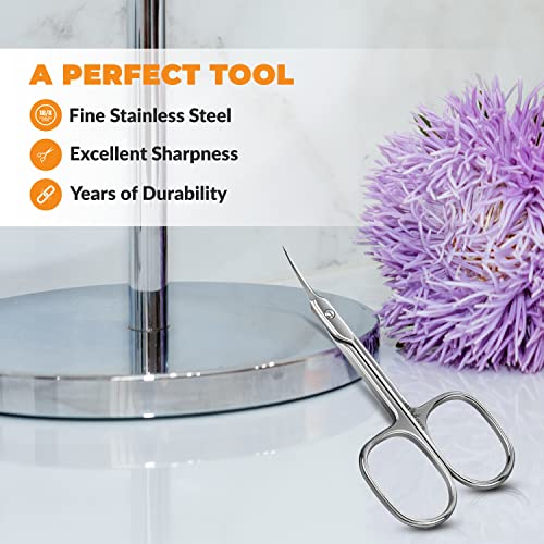 1st Deer Nail Scissors - Stainless Steel Cuticle Scissors for Manicure and Pedicure, Perfect Pointed Beauty Scissors for Eyelash Grooming, Eyebro