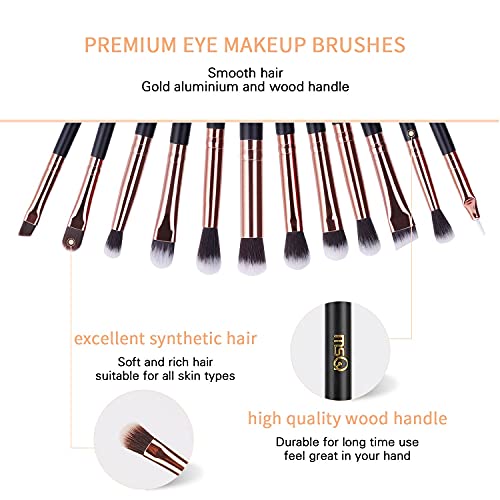 MSQ 12pcs Pro Smoky Eye Makeup Brushes Set, Synthetic Eyeshadow Brushes Eye Makeup Brush Set Concealer Eyebrow Eyeliner Eyeshadow Blending Cosmet