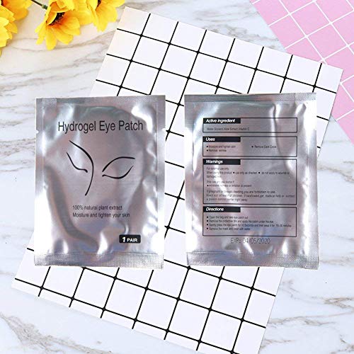 Arison Lashes Eye Gel Pads 50 Pairs Eyelash Extension Under Eye Gel Patches Lint Free Eye Patches with Smooth Front Side and Collagen Back Side E