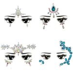 Face Gems, Jane Choi Rave Festival Face Crystal Glitter Mermaid Face Stickers for Kids Girls/Women, Rhinestone/Diamond Temporary Body Gems Tattoo