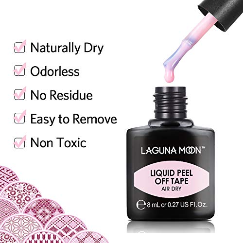 Lagunamoon Liquid Latex Peel Off Tape Skin Protector for Nail Art Cuticle Guard Polish Barrier, Pink