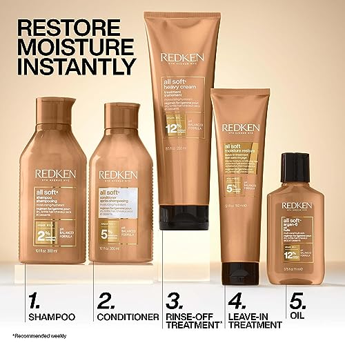 REDKEN Heavy Cream Treatment, Argan Oil, For Softer Smoother Hair, All Soft, 250 ml