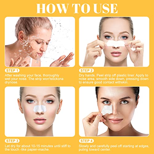 Bieyoc Blackhead Remover Strips(80pcs), Nose Pore Strips for Blackheads Remover, Skincare & Deep Cleansing Nose Strips Blackhead Remover, White,