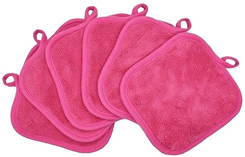 BloomSesame Makeup Remover Cloths for Face, Eye, Lips - Reusable Makeup Remover Pads Soft Microfiber Facial Cleansing Cloths 5 x 5 inch 6 Pack (D