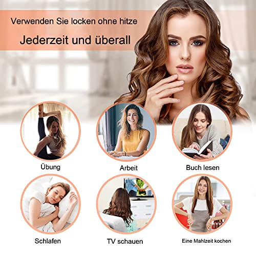 Heatless Curlers Headband,6pcs Heatless Hair Curlers, Heatless Curls,Hair Curler No Heat, Overnight Sleeping Self Grip Hair Roller Waves with Hai