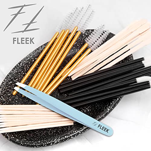 Fleek Eyebrow Tweezers Professional Best Stainless Steel Precision Tweezers Slanted Tweezers for Facial Hair Women & Men (Sky Blue)