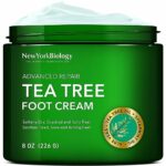 New York Biology Tea Tree Oil Foot Cream for Dry Cracked Feet, Athletes Foot, Nail Fungus, Jock Itch, Ringworm, Cracked Heels and Itchy Skin – Pa