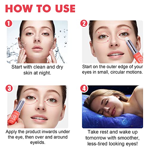 Retinol Eye Stick,Retinol Eye Cream for Dark Circles,Reducing Fine Lines,Eye Balm Stick,Under Eye Cream Anti Aging, Eye Brightener Stick, Smoothe