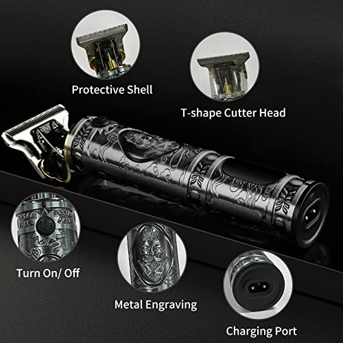 Hair Clippers for Men, AISEELY Beard Trimmer Men, LCD Screen Zero Gapped T-Blade Trimmer Clippers for Hair Cutting, Professional Cordless Electri