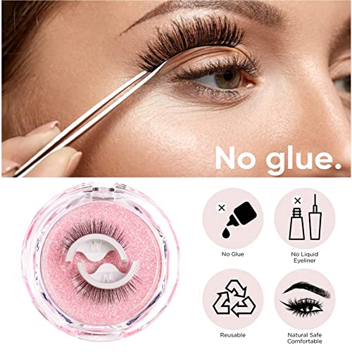 Self Adhesive Eyelashes Reusable False Eyelashes,Pre Glued Eyelashes,Reusable Adhesive Eyelashes,Stick on Eyelashes,Reusable Eyelashes Self Adhes