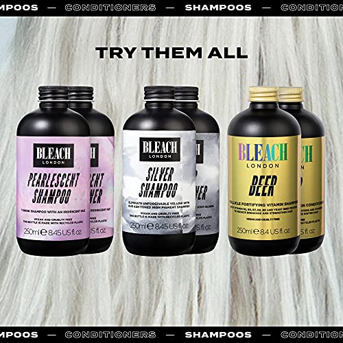 BLEACH LONDON Silver Shampoo - High Pigmented Ashy Silver Rinse, Vegan Cruelty Free, colour Protected Clean, colour Depositing Toning Formula 16.