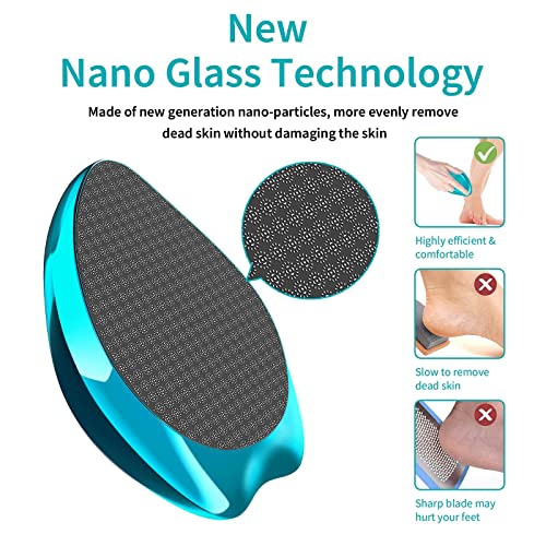 Foot File, Nano Glass Hard Skin Callus Remover, Foot Scraper Salon Home Pedicure Tool for Foot Beauty Care, Can Be Used on Both Wet/Dry Cracked F