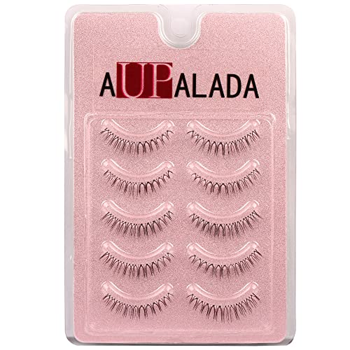Aupalada False Eyelashes Wispy Lashes Natural Look Clear Band Lashes Pack Light Volume Soft Strip Fake Lashes 5 Pairs Multipack, Tatti lashes, Fa