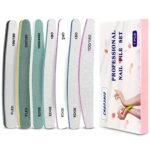 7Pcs Nail Files,CHANSHIN Professional Gel Nail Files Emery Boards Grit 100/150/180/220/280/1000/4000 Buffer Manicure Washable Tools for Nail Trim