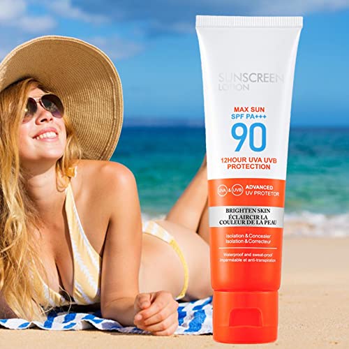 Spf 90 Sun Screen Face Lotion | Natural Broad Spectrum Sun Block | Natural Oil-Free Broad Spectrum Sun Screen Protector | Uva/Uvb Sun Block Lotio