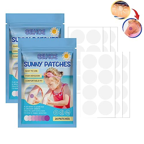 Solar Buddies Sunscreen Applicator, UV Stickers Sunscreen Reapply Reminder for Kids&Adults, UV Sunscreen Detection Patches, Natural Sunscreen Pat