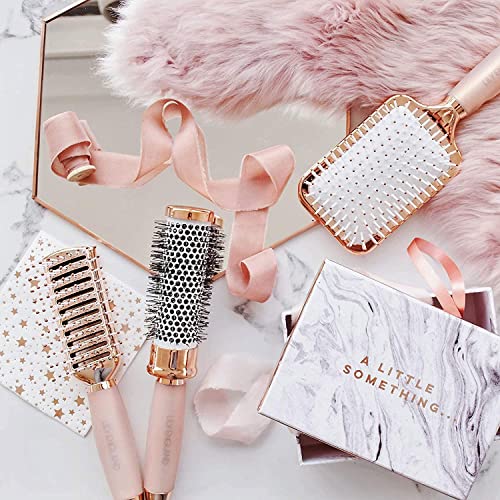 Hair Brush Set - Luxury Professional Rose Gold Hairbrushes for Detangling, Blow Drying, Straightening - Suitable for All Hair Types by Lily Engla