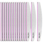 15pcs Professional Nail Files 100/180 Grit, FANDAMEI Premium Nail Boards Double Sided Fingernail Files, Nail Buffer Files Emery Boards for Nails