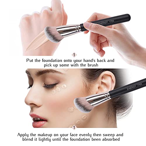 ENERGY Large-sloped Foundation Brush, Blending Brush, Blush Brush for Liquid Makeup, Cream, Powder Foundation - 170s