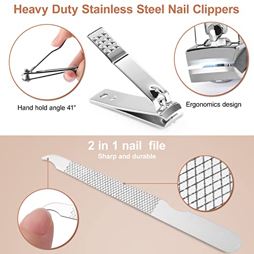 Balala Manicure Set, Nail Clippers Cutters, Professional Stainless Steel Pedicure Care Tools, Grooming Tools Manicure&Pedicure Care, Toe Finger N