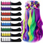 8 Color Hair Chalk Comb, EBANKU Temporary Hair Chalk Color Set with Lid, Non-toxic Washable, Mini Instant Hair Chalk Comb for Kids Party and Cosp
