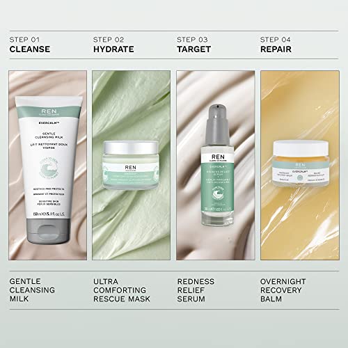 REN Clean Skincare Evercalm™ Overnight Recovery Balm | Intensively Nourishes Skin Barrier to Hydrate & Soothe during Sleep | Calms Red or Irritat